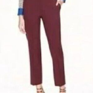 J. CREW Stretch Wool Eaton Boy pants Tollegno 1900 in Deep Wine Size 8